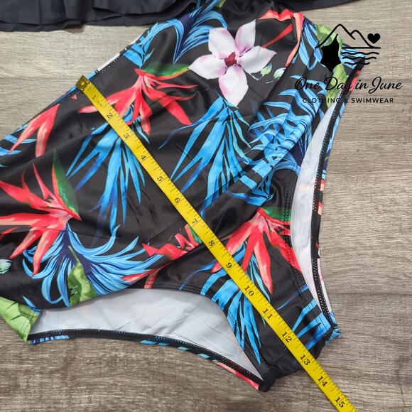 Xuanfel High Waist Floral Flonce Bikini Swimsuit Size XL - Picture 5 of 6